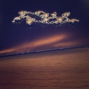 Charm silver tone bracelet